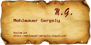 Mehlmauer Gergely névjegykártya